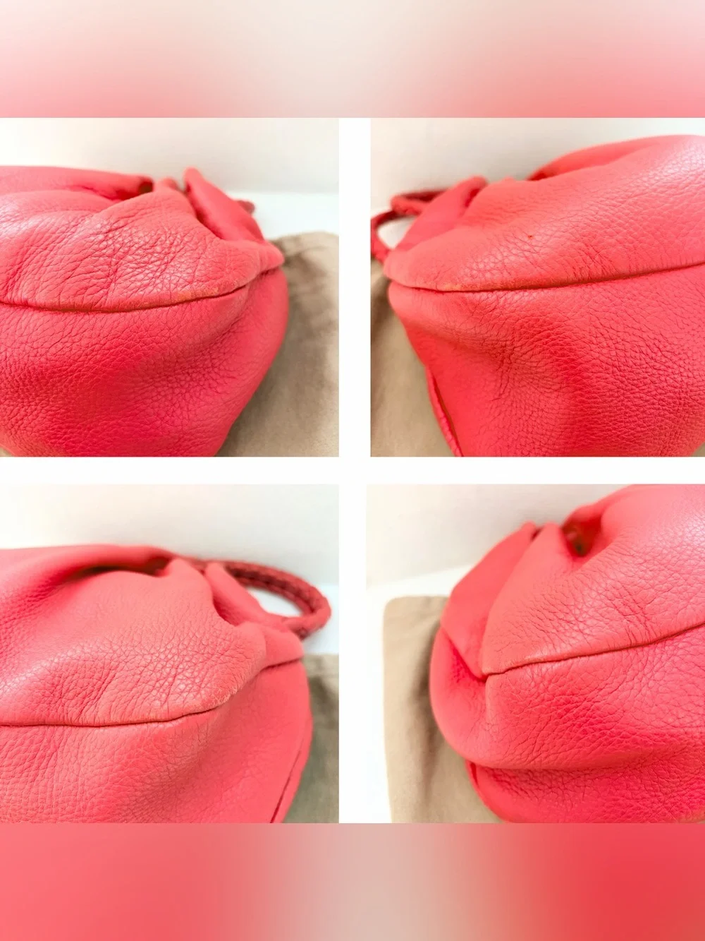Auth BOTTEGA VENETA Coral Medium Hobo Intreciatto Leather Bag